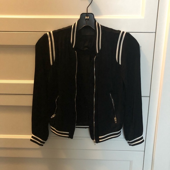 Girls’ Blank NYC Black and white-striped jacket - Picture 1 of 4